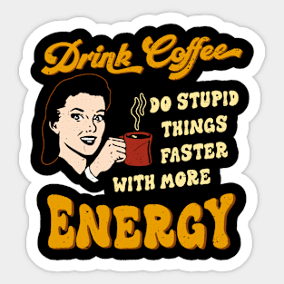 Caffeine Coffee Meme 60s 70s Groovy Sticker